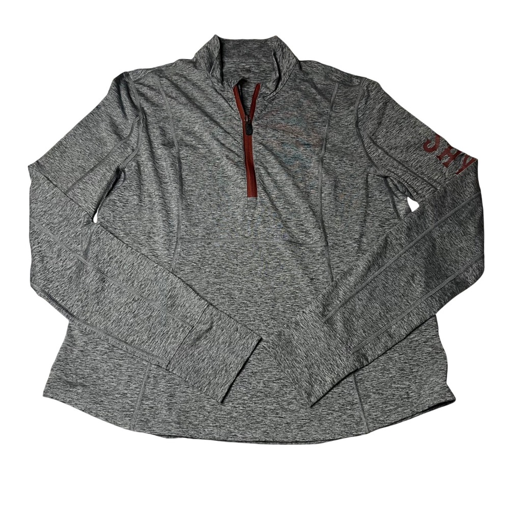 Shyanne Life Womens XL Gray Space Dye Quarter Zip Pullover Activewear Thumbholes